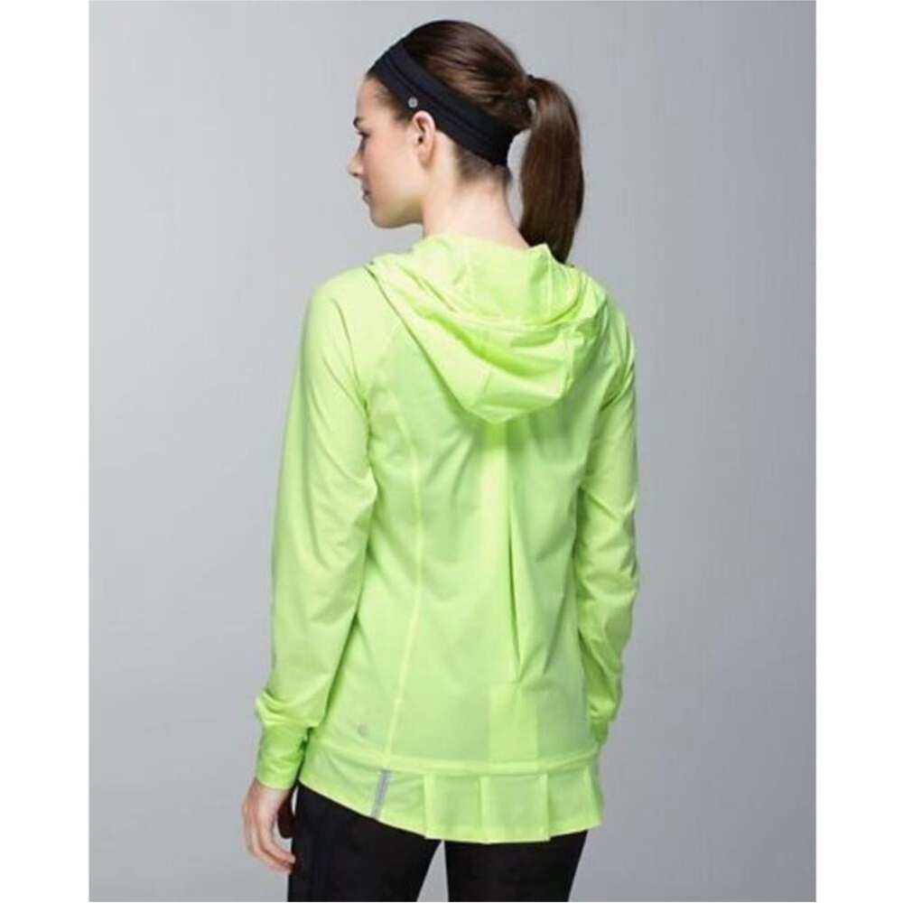 Lululemon Neon Yellow Quarter Zip Hooded Pullover Running Jacket - Picture 2 of 15